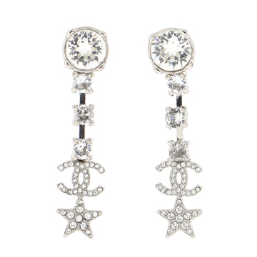 Chanel CC Starfall Drop Earrings Metal with Crystals