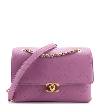 Chanel Sleek and Chic Flap Bag Stitched Lambskin Small