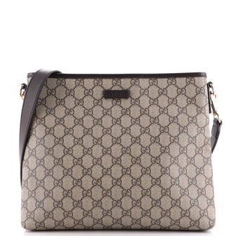 Gucci Zip Top Messenger Bag GG Coated Canvas Medium