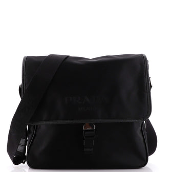 Prada Logo Flap Messenger Bag Tessuto Medium