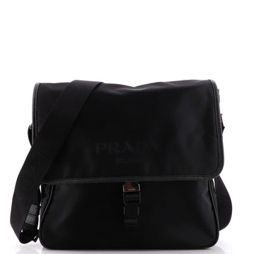 Prada Logo Flap Messenger Bag Tessuto Medium
