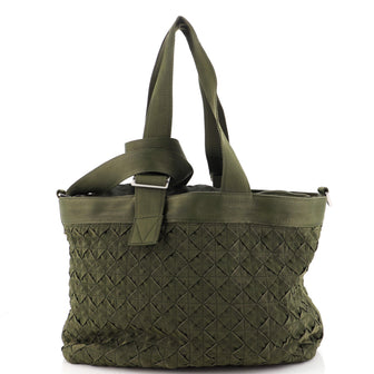 Bottega Veneta Webbing Convertible Shopper Tote Intrecciato Webbed Canvas Large