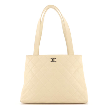 Chanel Vintage CC Tote Quilted Caviar Large