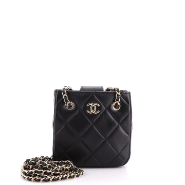 Chanel Square Pouch with Chain Quilted Lambskin Mini