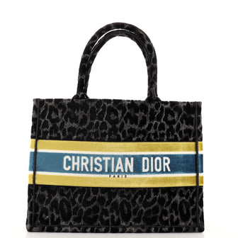 Christian Dior Book Tote Mizza Embroidered Canvas and Velvet Medium