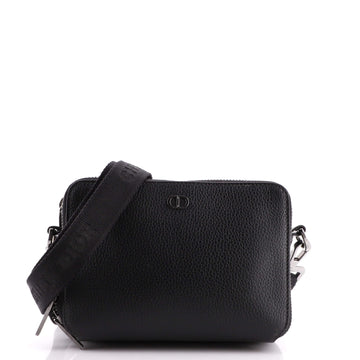 Christian Dior Double Zip Crossbody Pouch Leather