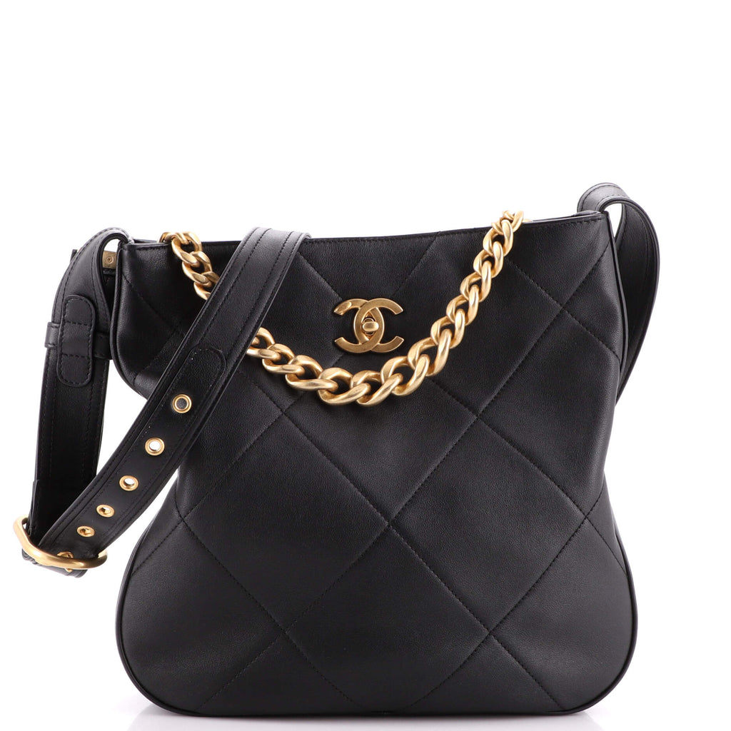 Chanel Easy Mood Hobo Quilted Calfskin Black 199862244