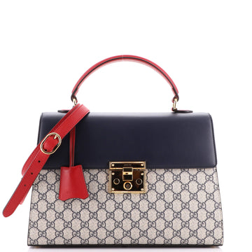 Gucci Padlock Top Handle Bag GG Coated Canvas and Leather Medium