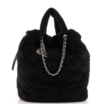 Chanel Shopping Tote Quilted Knit Pluto Glitter Large