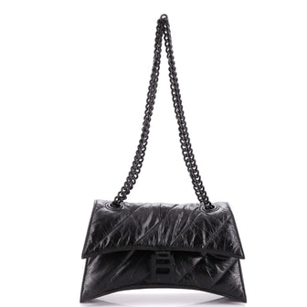 Balenciaga Crush Chain Flap Bag Quilted Crushed Calfskin Small