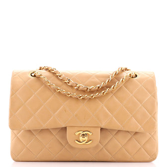 Chanel Vintage Classic Double Flap Bag Quilted Lambskin Medium