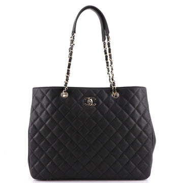 Chanel Classic CC Shopping Tote Quilted Caviar Large