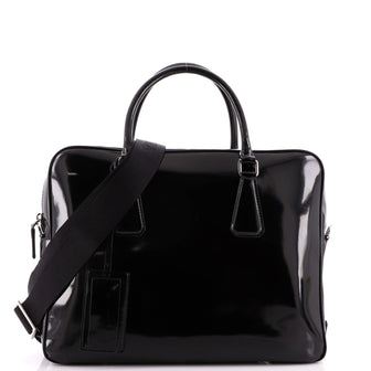 Prada Zip Around Briefcase Spazzolato Leather Medium