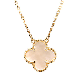 Van Cleef & Arpels Vintage Alhambra Pendant Necklace 18K Yellow Gold and Mother of Pearl