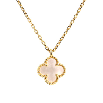 Van Cleef & Arpels Sweet Alhambra Pendant Necklace 18K Yellow Gold and Mother of Pearl