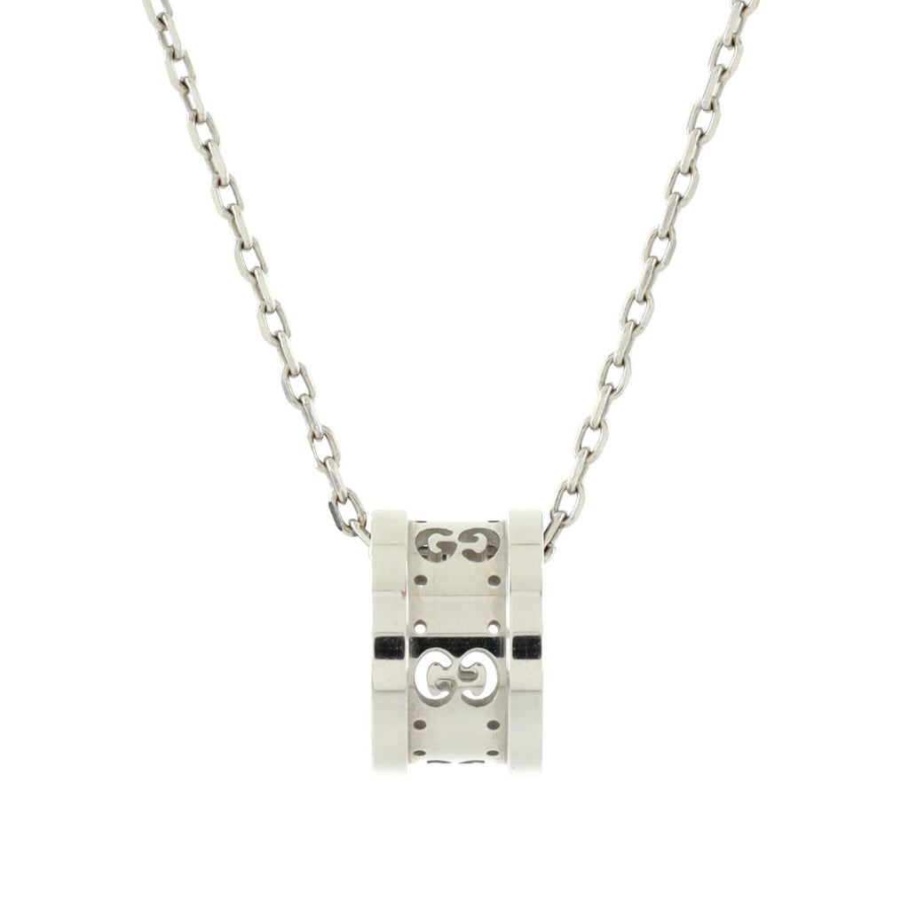 Gucci Icon Twirl Pendant Necklace 18K White Gold White gold 