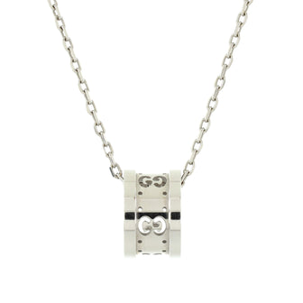 Gucci Icon Twirl Pendant Necklace 18K White Gold