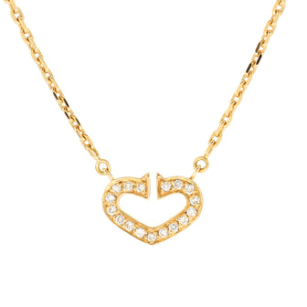 Cartier C Heart de Cartier Pendant Necklace 18K Yellow Gold with Pave Diamonds