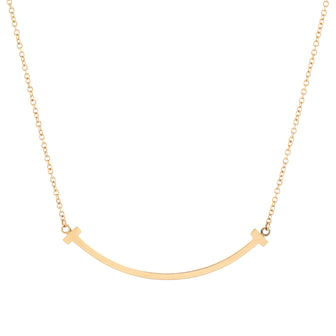 Tiffany & Co. T Smile Pendant Necklace 18K Rose Gold Small