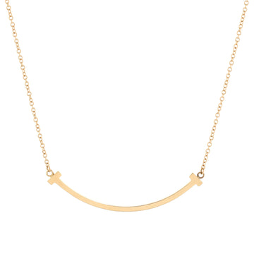 Tiffany & Co. T Smile Pendant Necklace 18K Rose Gold Small