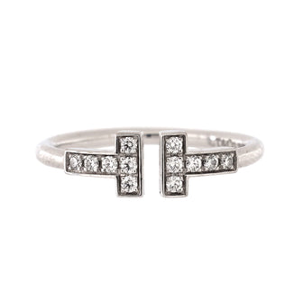 Tiffany & Co. T Wire Ring 18K White Gold with Diamonds