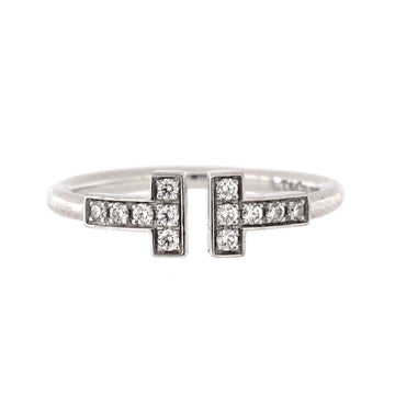 Tiffany & Co. T Wire Ring 18K White Gold with Diamonds