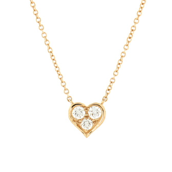 Tiffany & Co. Sentimental Heart 3 Diamond Pendant Necklace 18K Rose Gold with Diamonds
