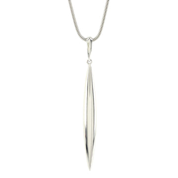Tiffany & Co. Feather Pendant Necklace 18K White Gold