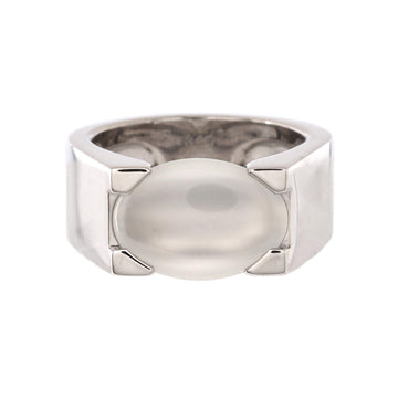 Cartier Oval Tank Ring 18K White Gold with Moonstone