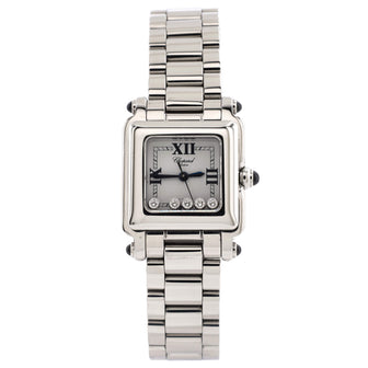 Chopard Happy Sport Square Quartz Watch Stainless Steel with Floating Diamonds 23