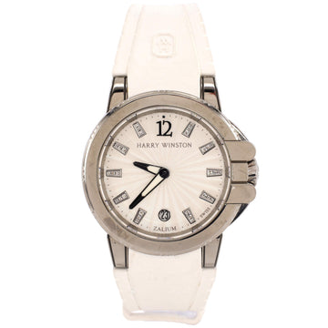Harry Winston Ocean Sports Quartz Watch Zalium and Rubber with Diamond Markers 36