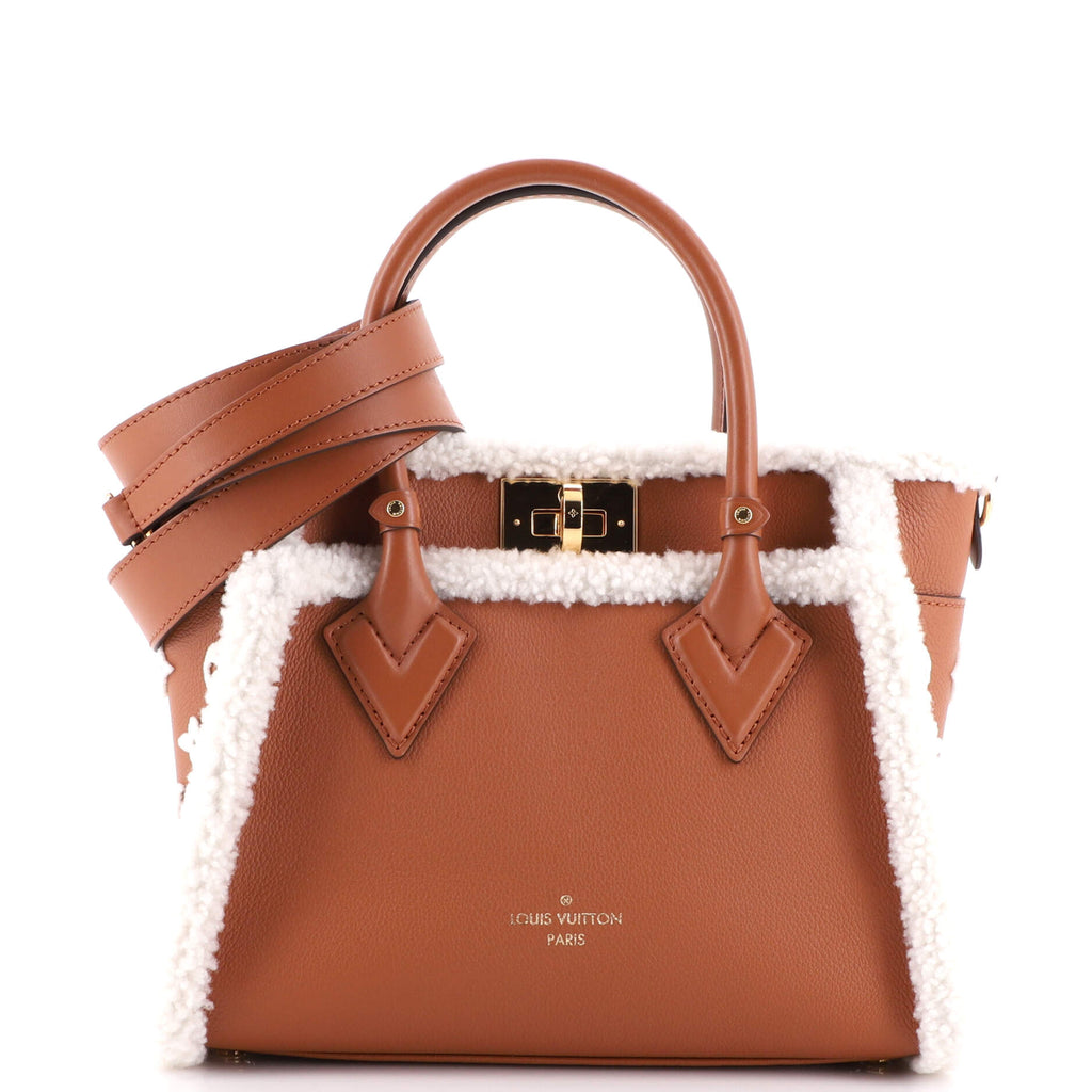 Louis Vuitton Brown Leather and Shearling On My Side PM Tote Bag Louis  Vuitton