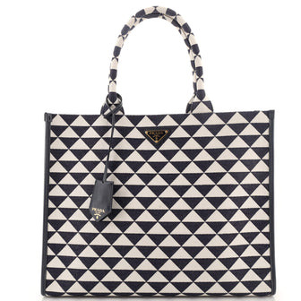 Prada Symbole Shopper Tote Jacquard Large