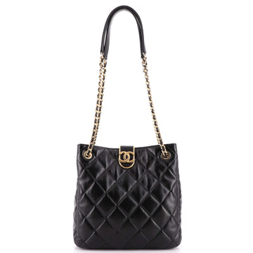 Chanel CC Chain Shopping Bag Quilted Lambskin Small