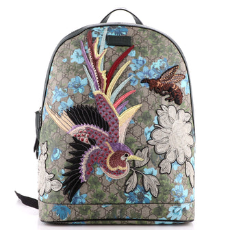 Gucci Zip Backpack Embroidered Printed GG Coated Canvas Medium