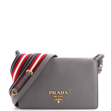 Prada Dual Strap Flap Crossbody Bag Vitello Daino Small
