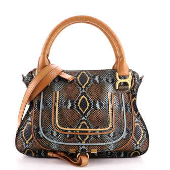 Chloe Marcie Satchel Python Print Calfskin Medium