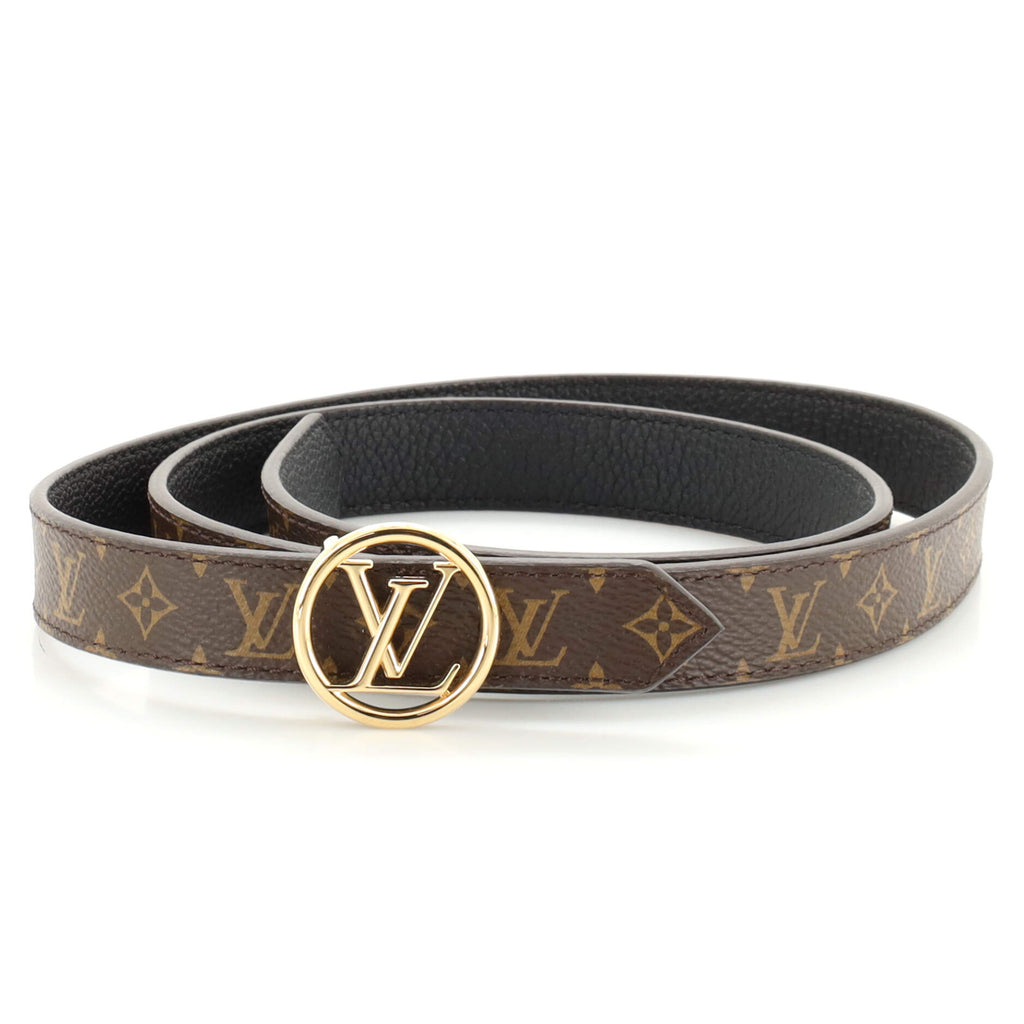 Louis Vuitton LV Circle Reversible Belt Monogram Canvas and Epi Leather  Thin 85