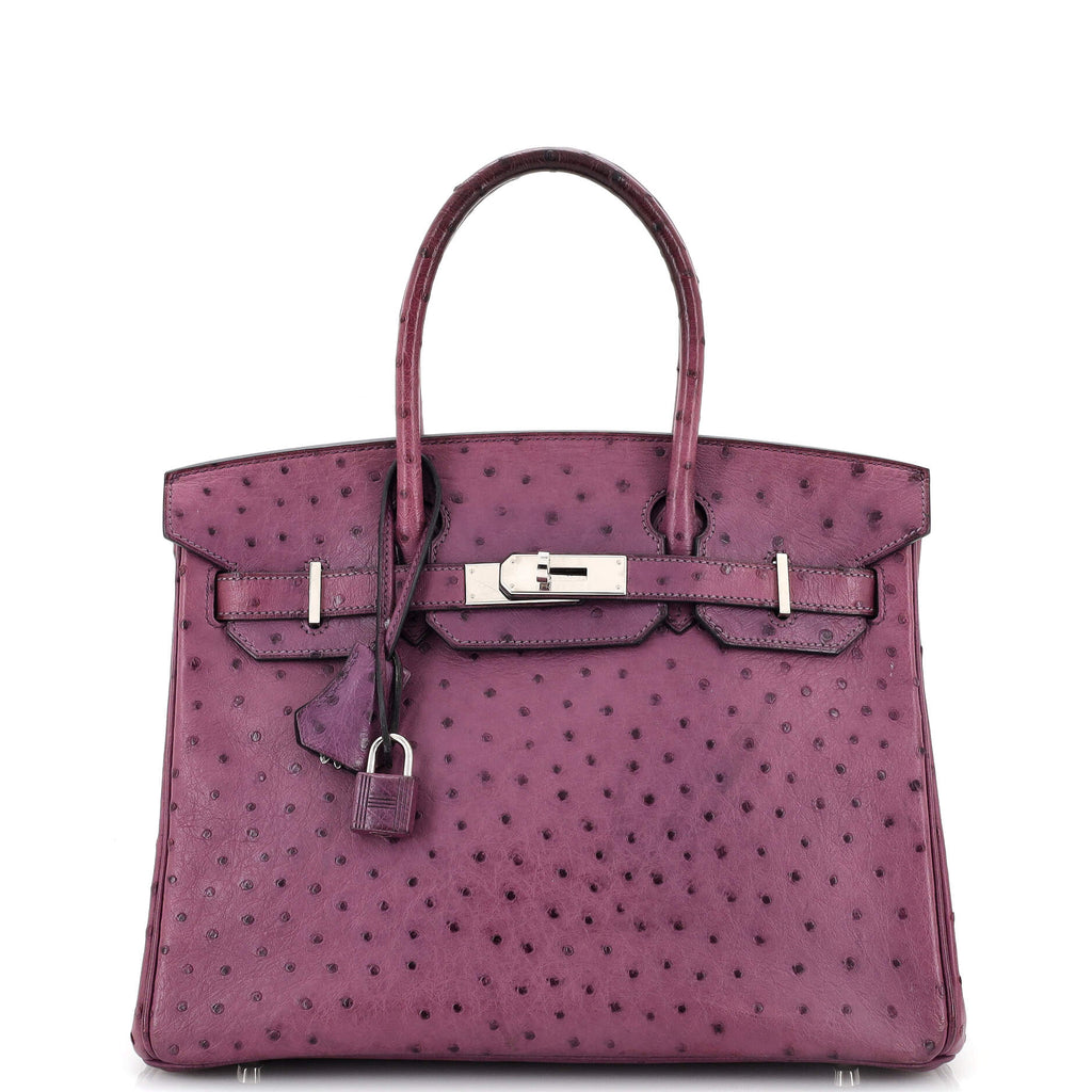 Hermes Birkin Handbag Purple Ostrich with Palladium Hardware 30 Purple  1999311