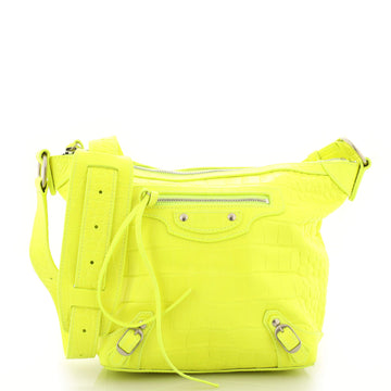 Balenciaga Neo Classic Hobo Crocodile Embossed Leather XS