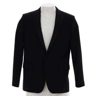 Men’s Peaked Lapel Single Breasted Tuxedo Jacket Wool with Polyester