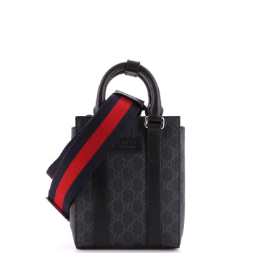 Gucci Convertible Web Open Tote GG Coated Canvas Mini