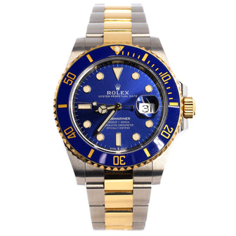 Rolex Oyster Perpetual Submariner Bluesy Date Automatic Watch Stainless Steel and Cerachrom with Yellow Gold 41