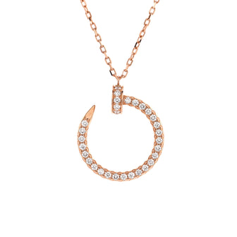 Cartier Juste un Clou Pendant Necklace 18K Rose Gold and Pave Diamonds
