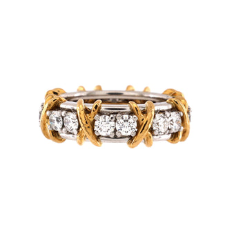 Tiffany & Co. Schlumberger Sixteen Stone Ring 18K Yellow Gold and Platinum with Diamonds
