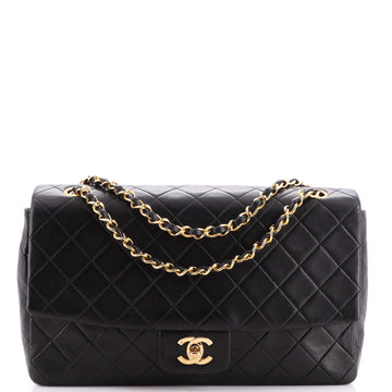 Chanel Vintage CC Chain Flap Bag Quilted Lambskin Large