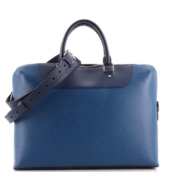 Louis Vuitton Blue Epi Leather 'Porte Documents' Briefcase with Strap