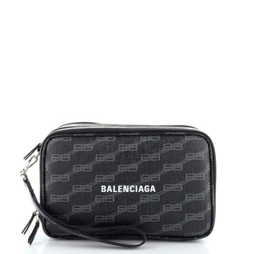 Balenciaga Signature Clutch Bag BB Monogram Coated Canvas