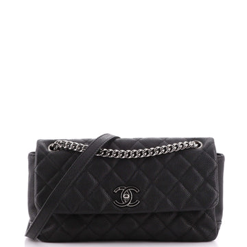 Chanel Lady Pearly Flap Bag Quilted Matte Caviar Medium