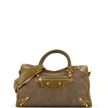Balenciaga City Giant Studs Bag Canvas Medium